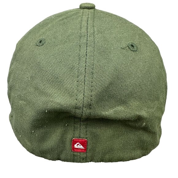 Quiksilver Olive Green Flexfit Hat Mens One Size Fits All Cotton/Spandex Blend - Picture 6 of 15